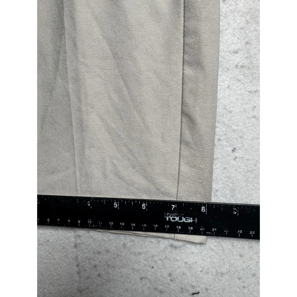 Greg Norman Mens 40x30 Performance Golf Pants Beige Stretch Flat Front Trousers